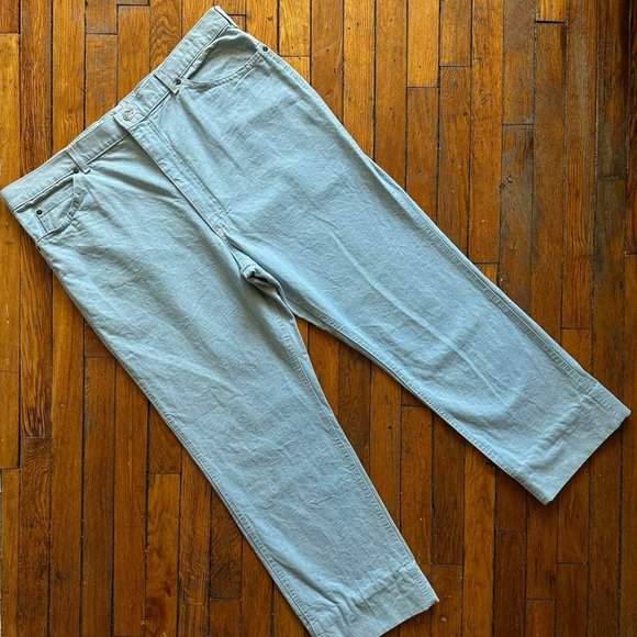 Vintage 80s LEE Union Made in‎ USA Men's Light Blue Denim Straight Leg Jeans - Picture 1 of 8